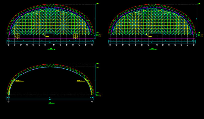 甘南跨度110米，拱高35_7米煤棚网架